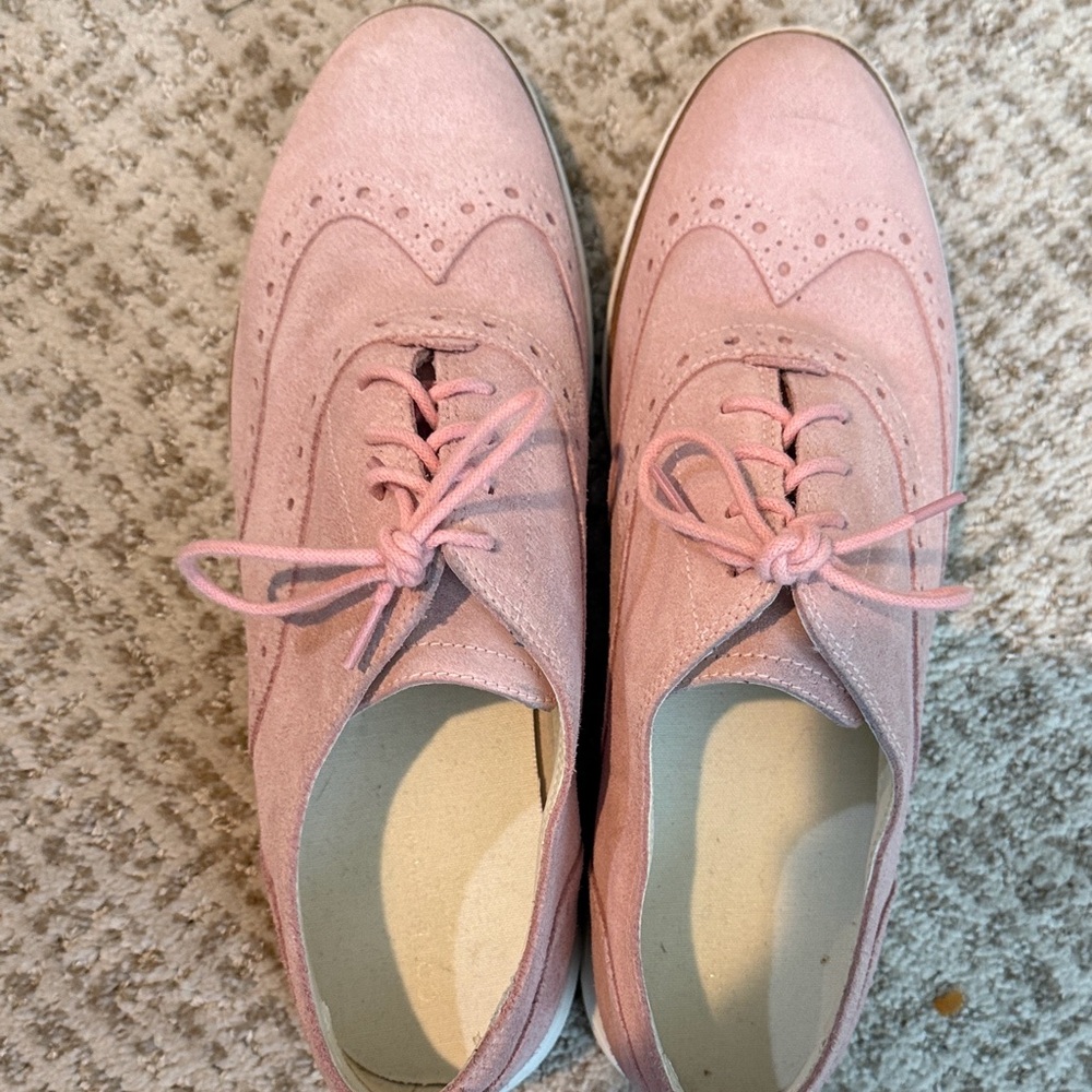 Cole Haan Women's Soft Pink Brogue Loafers